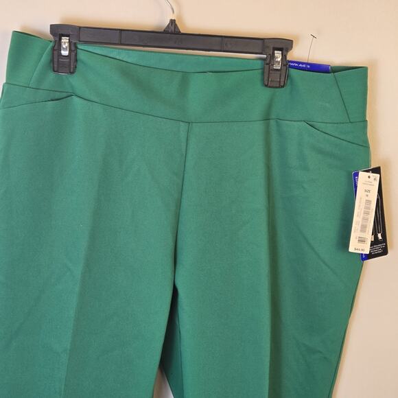 Investments Park Ave Fit Ankle Pants Elite Stretch Size 14 Green NWT Sec Support - Picture 2 of 9